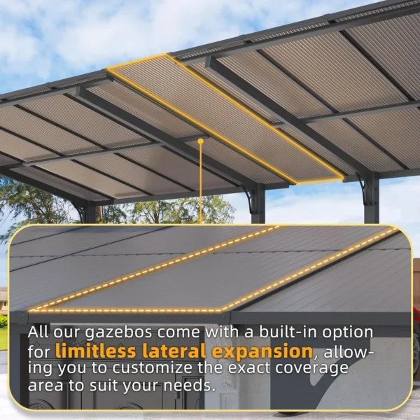 Pro-Tect 12'x10' Aluminium Freestanding Metal Lean To Shelter / Carport - Image 2