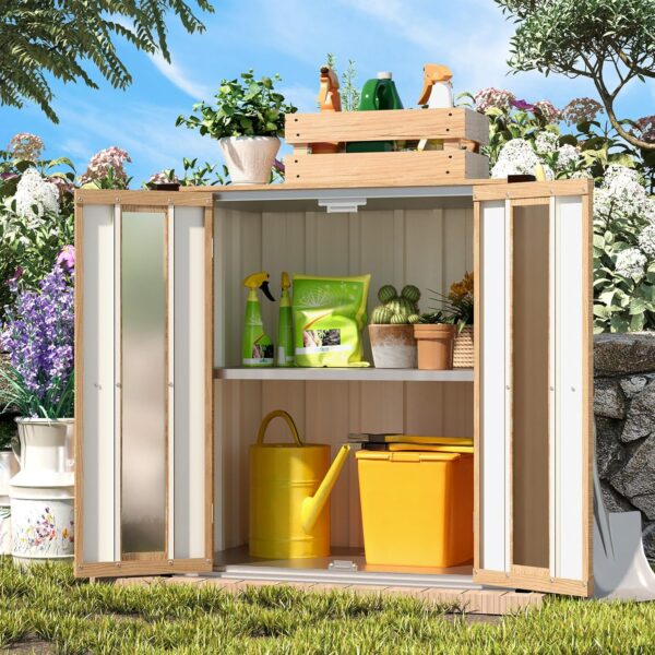 Pro-Tect Addition 2.5'x 1.5' Metal Storage Small Cabinet - Woodlook - Image 8