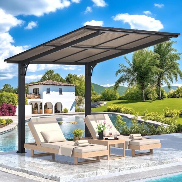 Pro-Tect 8'x8' Aluminium Freestanding Metal Lean To Shelter / Carport