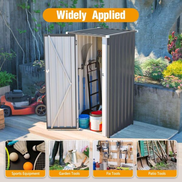 Pro-Tect 2.5'x2.5' Metal Utility Shed - Grey and White - Image 9