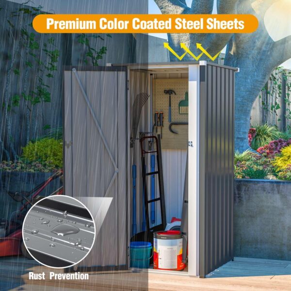Pro-Tect 2.5'x2.5' Metal Utility Shed - Grey and White - Image 6