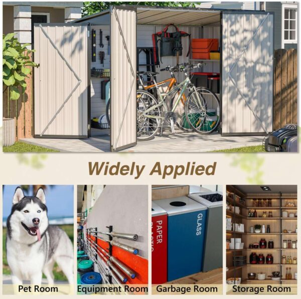 Pro-Tect 4'x8' Lean To Metal Shed with Shelving - Anthracite - Image 7