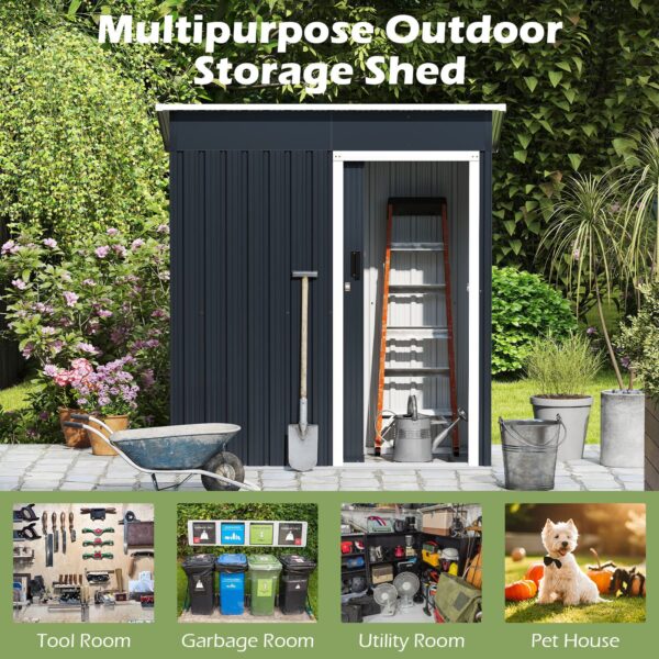 Pro-Tect 5'x3' Metal Pent Shed Sliding Door - Dark Grey - Image 10