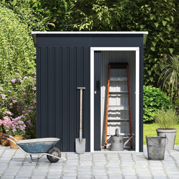 Pro-Tect 5'x3' Metal Pent Shed Sliding Door - Dark Grey - Image 3