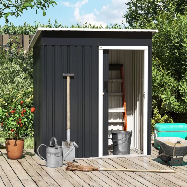 Pro-Tect 5'x3' Metal Pent Shed Sliding Door - Dark Grey - Image 6