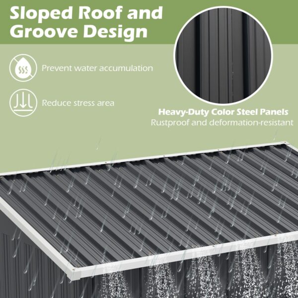 Pro-Tect 5'x3' Metal Pent Shed Sliding Door - Dark Grey - Image 8