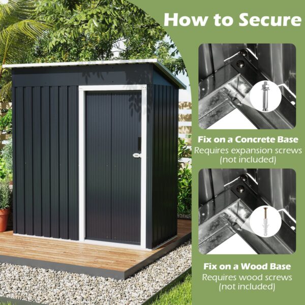 Pro-Tect 5'x3' Metal Pent Shed Sliding Door - Dark Grey - Image 9