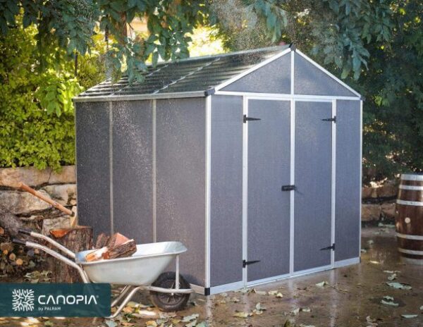 Palram 8x8 Canopia Rubicon Double Door Plastic Shed - Dark Grey - Image 16