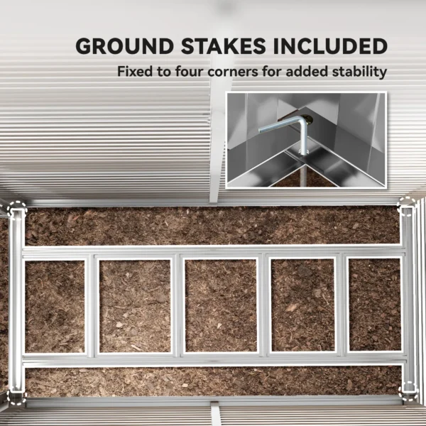 Outsunny 5'x9' Metal Lean-to Shed Shed with Foundation Kit - Brown - Image 10
