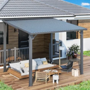 Pro-Tect 10'x8' Wall-Mounted Steel Roof Pergola