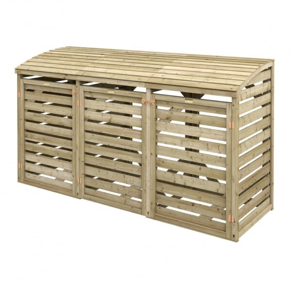 Rowlinson Timber Double Bin Store with Side Box Store - Image 5