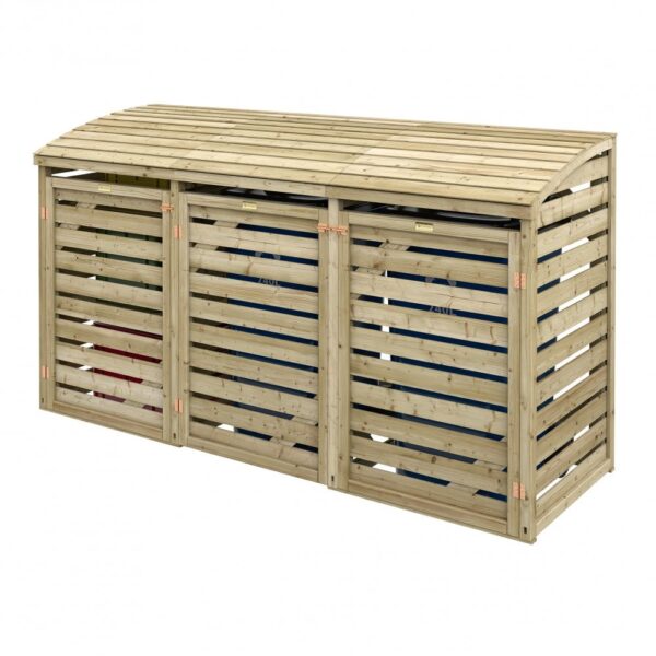 Rowlinson Timber Double Bin Store with Side Box Store - Image 9