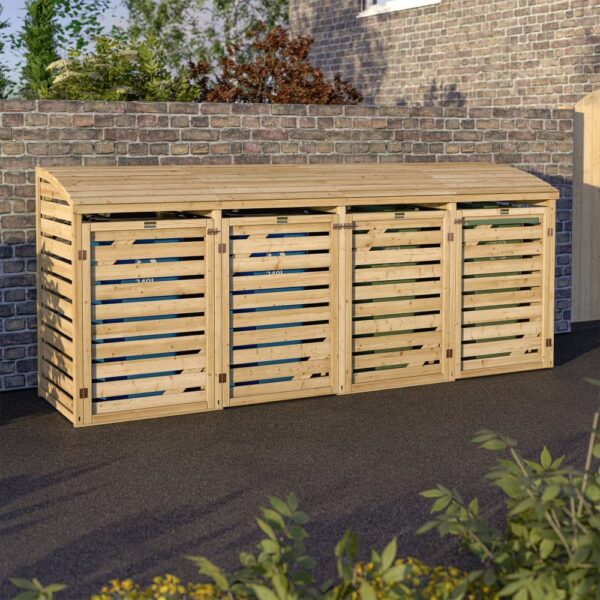 Rowlinson Timber Quadruple Bin Store - Image 3