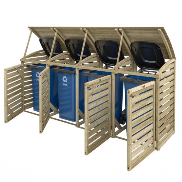 Rowlinson Timber Quadruple Bin Store - Image 4