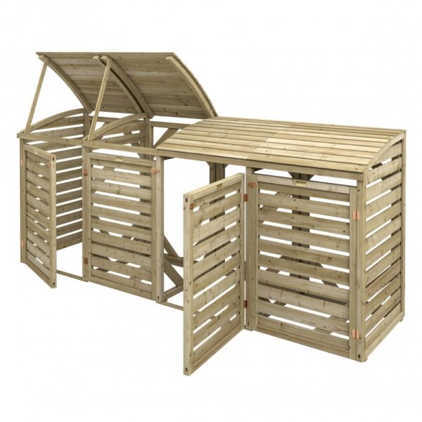 Rowlinson Timber Quadruple Bin Store - Image 7