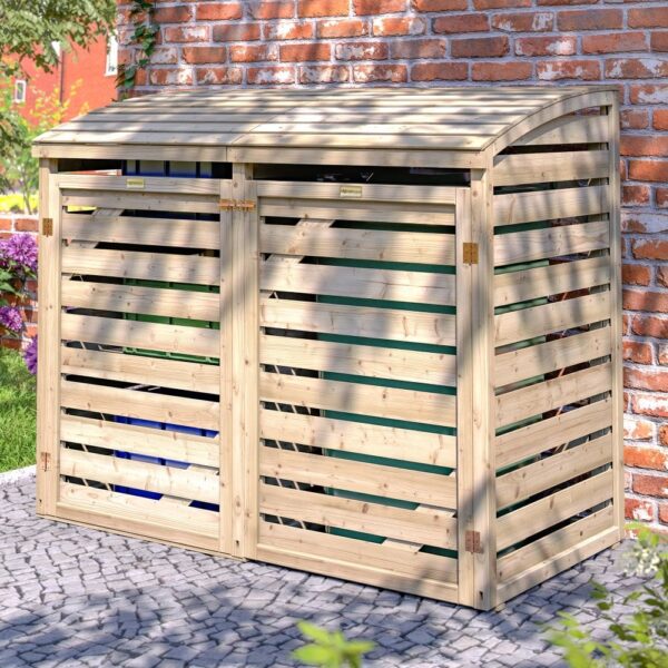 Rowlinson Timber Single Bin Store with Side Box Store - Image 4