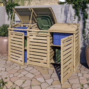 Rowlinson Timber Single Bin Store with Double Box Store