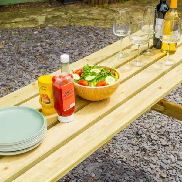 Rowlinson Traditional Timber Picnic Table 1.8m - Image 4