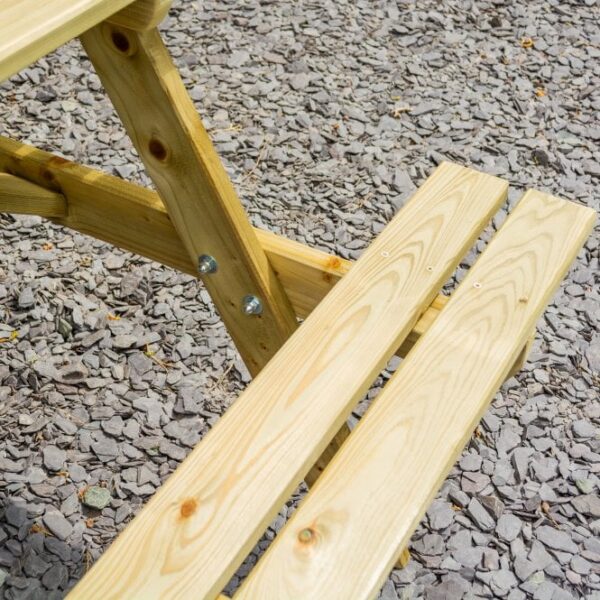 Rowlinson Traditional Timber Picnic Table 1.8m - Image 5