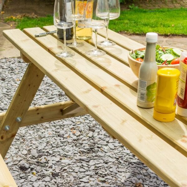 Rowlinson Traditional Timber Picnic Table 1.8m - Image 7