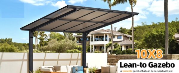 Pro-Tect 10'x8' Aluminium Freestanding Metal Lean To Shelter / Carport - Image 6