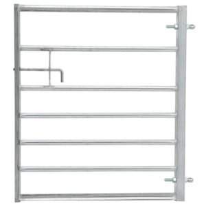 Living and Home 7 Bar Half Mesh Galvanised Metal Field Gate - 6ft Wide