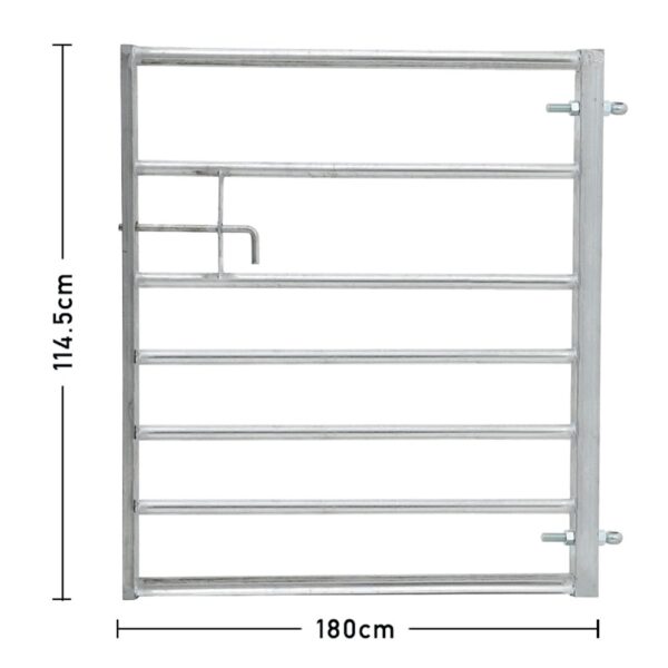 Living and Home 7 Bar Half Mesh Galvanised Metal Field Gate - 6ft Wide - Image 2