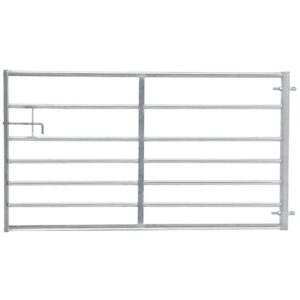 Living and Home 7 Bar Half Mesh Galvanised Metal Field Gate - 8ft Wide