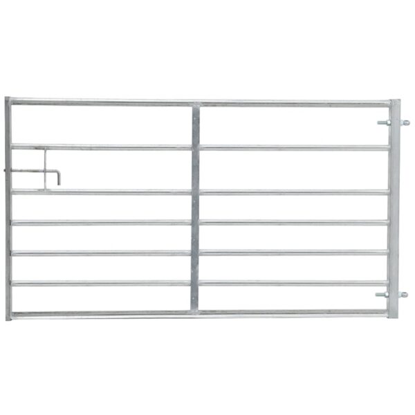 Living and Home 7 Bar Half Mesh Galvanised Metal Field Gate - 8ft Wide