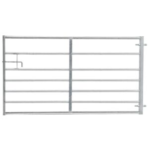Living and Home 7 Bar Half Mesh Galvanised Metal Field Gate - 9ft Wide
