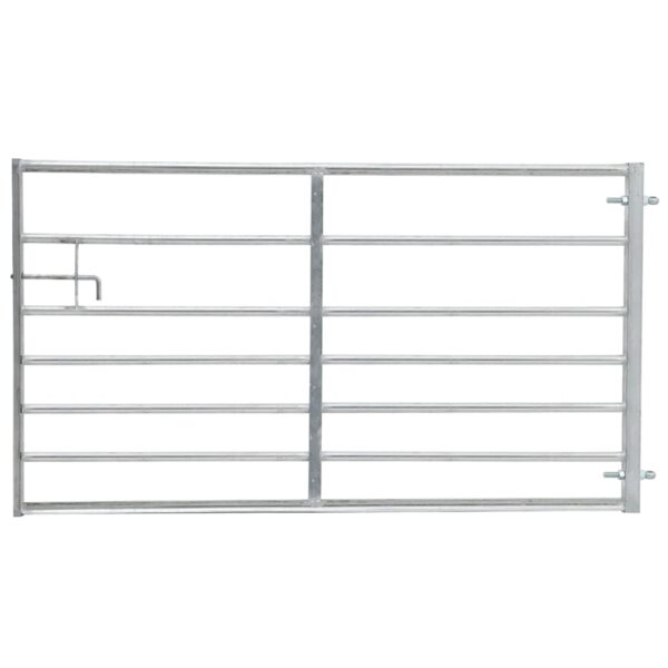 Living and Home 7 Bar Half Mesh Galvanised Metal Field Gate - 9ft Wide