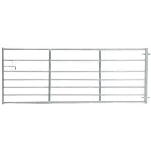 Living and Home 7 Bar Half Mesh Galvanised Metal Field Gate - 10ft Wide