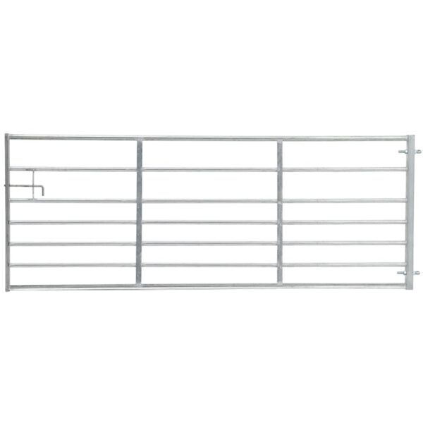 Living and Home 7 Bar Half Mesh Galvanised Metal Field Gate - 10ft Wide