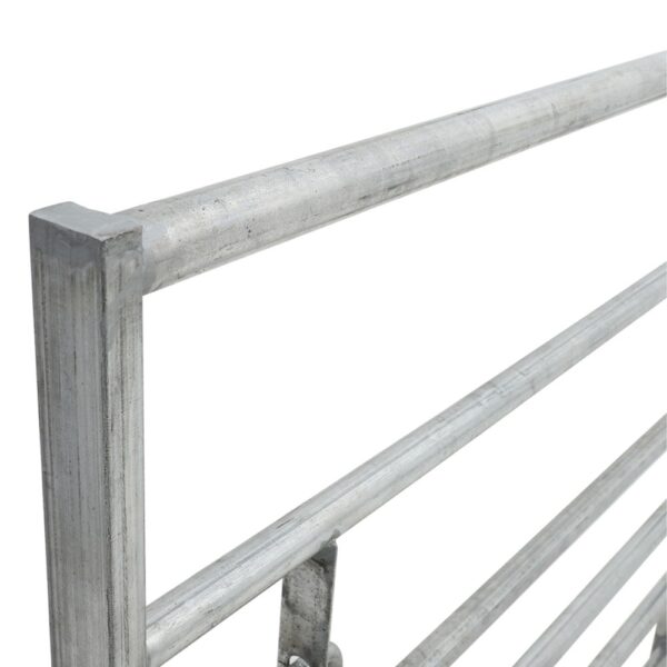 Living and Home 7 Bar Half Mesh Galvanised Metal Field Gate - 10ft Wide - Image 3