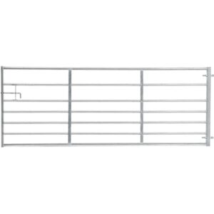 Living and Home 7 Bar Half Mesh Galvanised Metal Field Gate - 12ft Wide