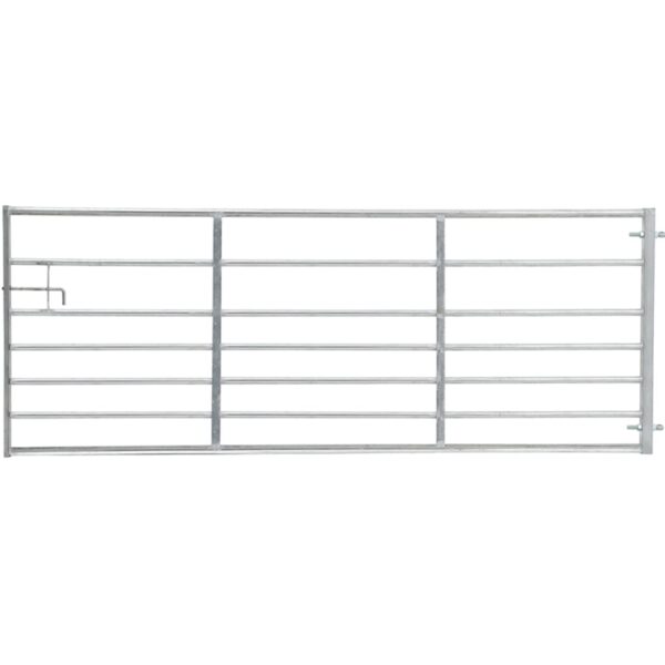 Living and Home 7 Bar Half Mesh Galvanised Metal Field Gate - 12ft Wide