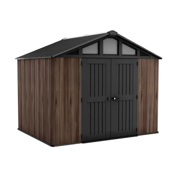 Keter 10'x8' Stronghold Rosewood Heavy Duty Plastic Shed - Image 4