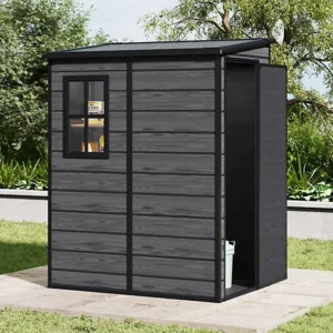 Living and Home 5x4 WoodField Plastic Lean-To Storage Shed - Grey