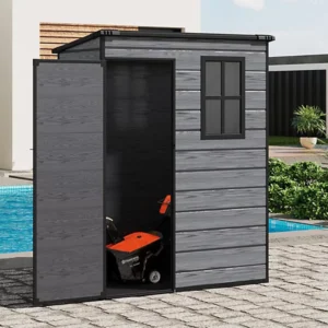 Living and Home 5x3 WoodField Plastic Pent Storage Shed - Grey