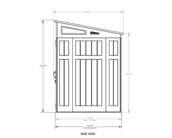 Suncast 6’x5′ Modernist Plastic Resin Pent Storage Shed - Image 7