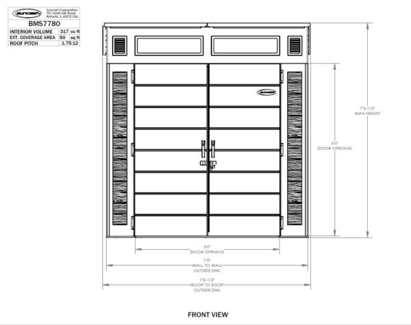 Suncast 7’x7′ Modernist Plastic Resin Pent Storage Shed - Image 10