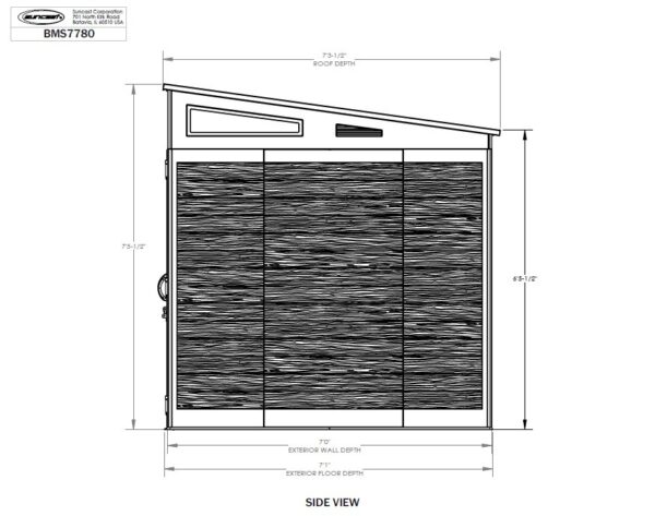 Suncast 7’x7′ Modernist Plastic Resin Pent Storage Shed - Image 11