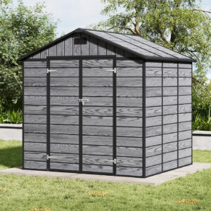Living and Home 8x6 WoodField Plastic Apex Shed - Grey