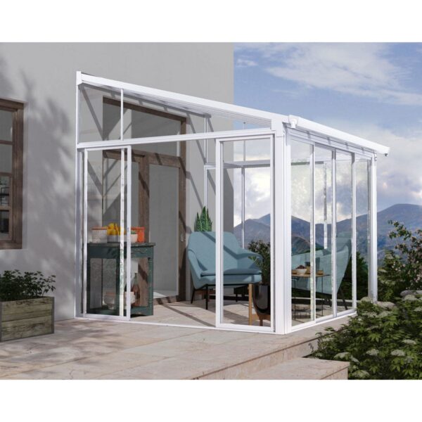 Palram 10x10 Sanremo Lean to Conservatory  - White - Image 8