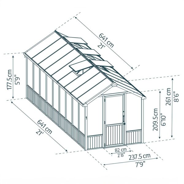Palram 8x22 Canopia Natura Cedar Wooden Greenhouse - Image 22