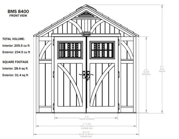 Suncast 8’x4′ Tremont Plastic Resin Storage Shed - Image 13
