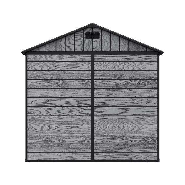 Living and Home 8x4 WoodField Plastic Apex Shed - Grey - Image 6