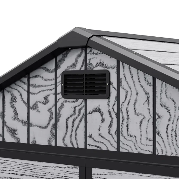 Living and Home 8x4 WoodField Plastic Apex Shed - Grey - Image 7