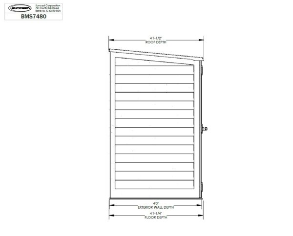Suncast 7'x4' Columbia Plastic Resin Storage Shed - Image 8