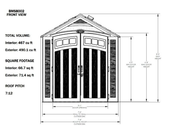 Suncast 7’x10′ Vista Plastic Resin Storage Shed with Installation - Image 7
